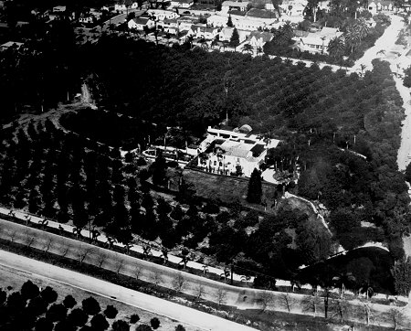 old aerial view of the Muckenthaler building